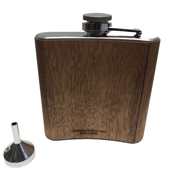 Woodchuck USA 6oz Flask Camo flask. Real Wood Covered Stainless Steel - Picture 2 of 8